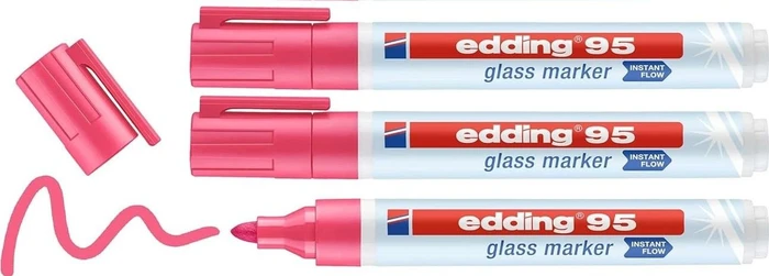 edding 95 Glasmarker pink, 3er-Pack