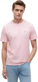 Tommy Hilfiger Roundneck Flag-Stickerei T-Shirt kurzarm pink lily (Herren)