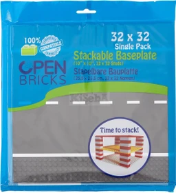 Open Bricks Stapelbare Bauplatte 32x32 Single Pack Straßenplatte gerade