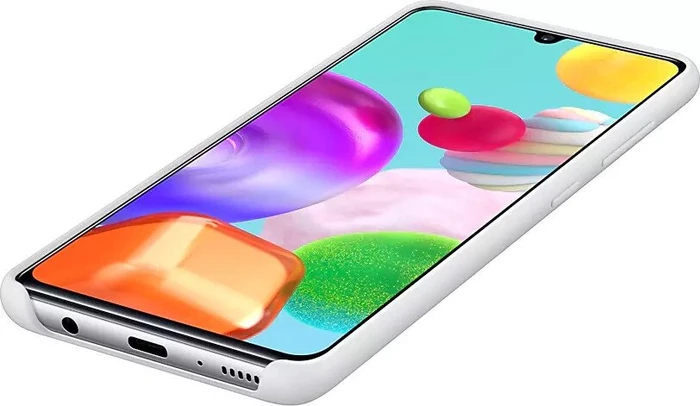 Samsung Silicone Cover für Galaxy A41 weiß