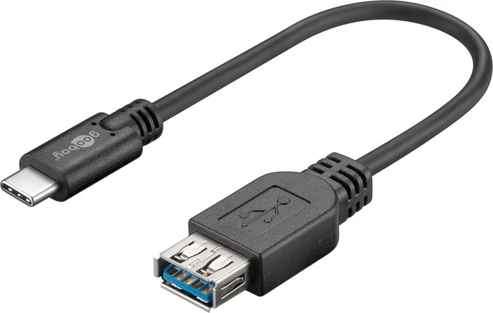 goobay USB 3.0 Adapterkabel, USB-C 3.0 [Stecker] auf USB-A 3.0 [Buchse], 0.2m