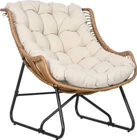 Outsunny Polyrattan Gartensessel khaki