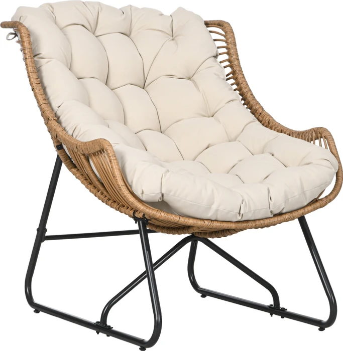 Outsunny Polyrattan Gartensessel khaki