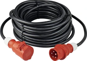as-Schwabe Gummi CEE Verlängerungskabel 400V 32A IP44 H07RN-F 5G6, schwarz, 50m