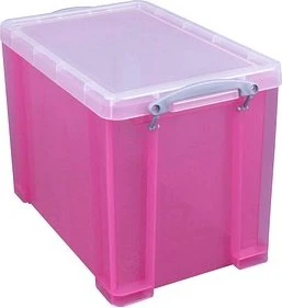 Aufbewahrungsbox, 19l, pink/transparent