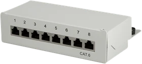 LogiLink Desktop Patchpanel Cat6, für Tisch/Wand, 8-Port, grau