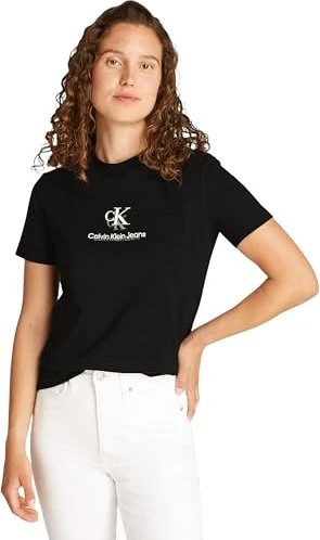 Calvin Klein Shadow Graphic Regular Fit T-Shirt kurzarm ck black (Damen)