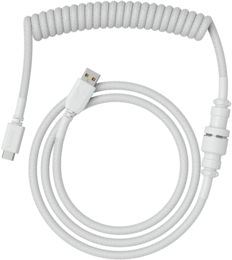 Glorious Coiled Cable USB-C auf USB-A, Tastaturkabel (Spiral-Textilkabel), 1.37m, Ghost White