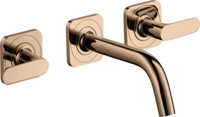 Hansgrohe Axor Citterio M 3-Loch Waschbeckenarmatur mit Hebelgriffen 166mm polished red gold