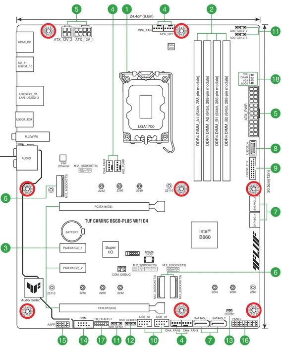 ASUS TUF Gaming B660-Plus WIFI D4 (Intel 1700)