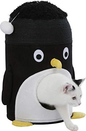 Kerbl Kratzhöhle Pingu, schwarz/weiß/gelb