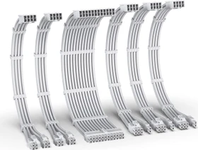 EZDIY-FAB Cable Extension Kit, 1x 24-Pin, 2x 4/8-Pin ATX, 3x 8-Pin PCIe, 16AWG, weiß