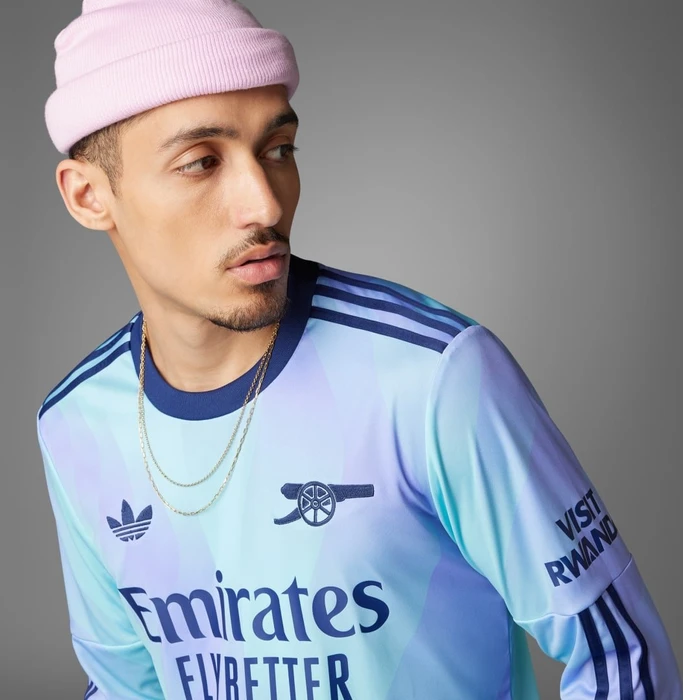 adidas FC Arsenal 2024/2025 Ausweichtrikot langarm clear aqua/light flash purple (Herren)