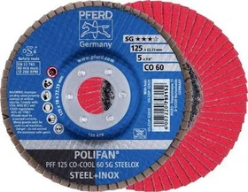 Pferd PFF 125 CO-COOL 60 SG STEELOX POLIFAN Fächerschleifscheibe K60, 125x22.23mm, 10 Stück