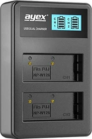 ayex USB Dual- Ladegerät für Fujifilm Akkus Typ NP-W126