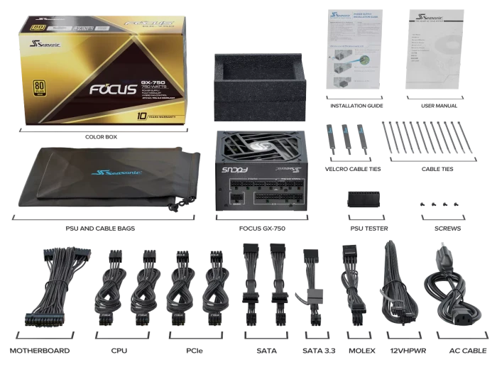 Seasonic Focus GX 750W, ATX 3.0
