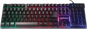 Manhattan Gaming-Tastatur mit Metallunterseite, LEDs RGB, schwarz, USB, DE (178457)