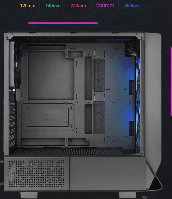 Thermaltake Ceres 330 TG ARGB Black, schwarz, Glasfenster