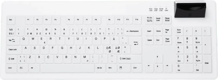Contour Design Active Key Hygiene-Tastatur mit Chipkartenleser, weiß, USB, DE