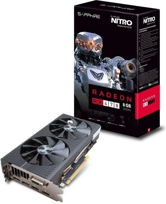 Sapphire Nitro Radeon RX 470 8G D5 OC, 8GB GDDR5, DVI, 2x HDMI, 2x DP, lite retail