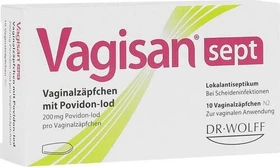 Dr. August Wolff Vagisan sept Vaginalzäpfchen mit Povidon-Iod, 10 Stück