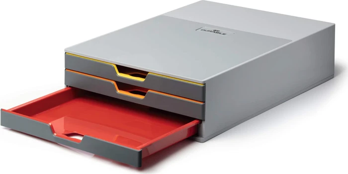 Durable Varicolor 3 Schubladenbox, 3 Schubladen, grau