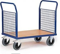 Rollcart Gitter-Doppelstirnwand Transportwagen 85x50cm blau