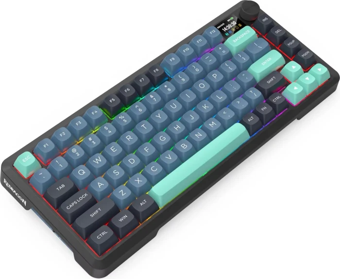 Redragon Behemoth K724 Pro Wireless, Dark Jade, LEDs RGB, Mint Mambo, USB/Bluetooth, US