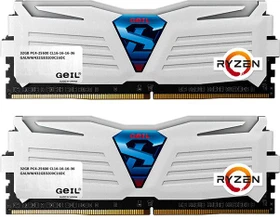 GeIL Super Luce AMD Edition weiß LED weiß UDIMM 8GB Kit, DDR4-2400, CL16-16-16-36