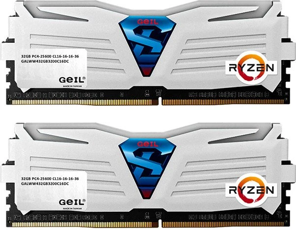 GeIL Super Luce AMD Edition weiß LED weiß UDIMM 16GB Kit, DDR4-2400, CL16-16-16-36