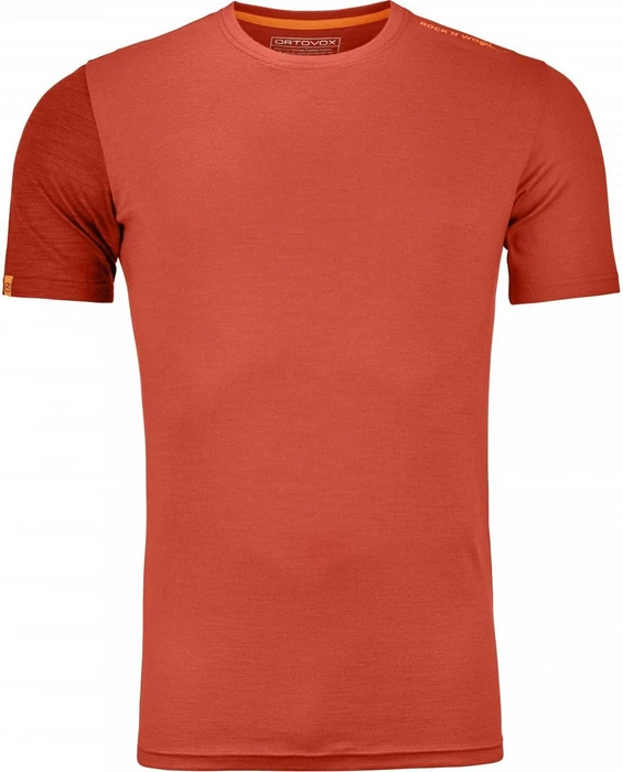 Ortovox 185 Rock'N'Wool Funktionsshirt kurzarm crazy orange (Herren)