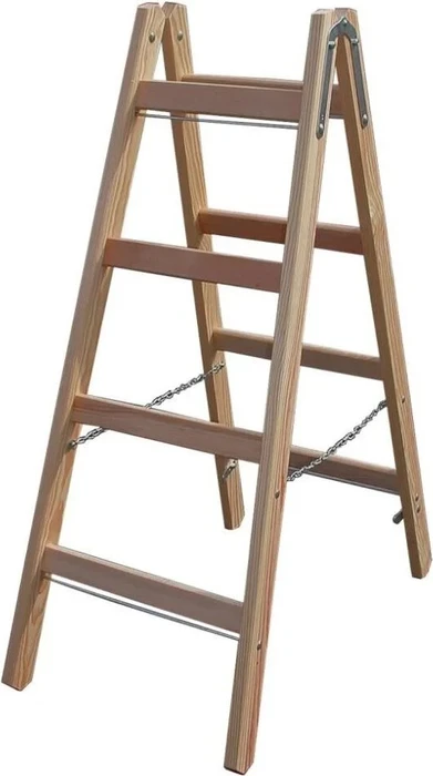 Krause Stabilo Professional Holz-Sprosse 2-tlg. Stehleiter, 2x 4 Stufen