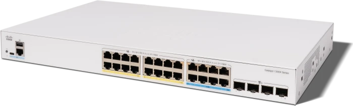 Cisco Catalyst 1300X Rackmount Gigabit Managed Switch, 24x RJ-45, 4x SFP28, 740W PoE++