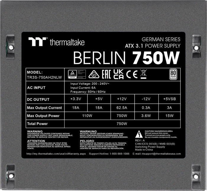 Thermaltake German Series Berlin 750W, ATX 3.1