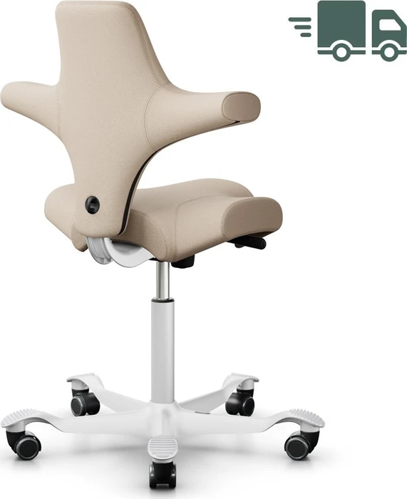 HAG Capisco 8106 Select Sattelstuhl, hellbeige, Gestell weiß