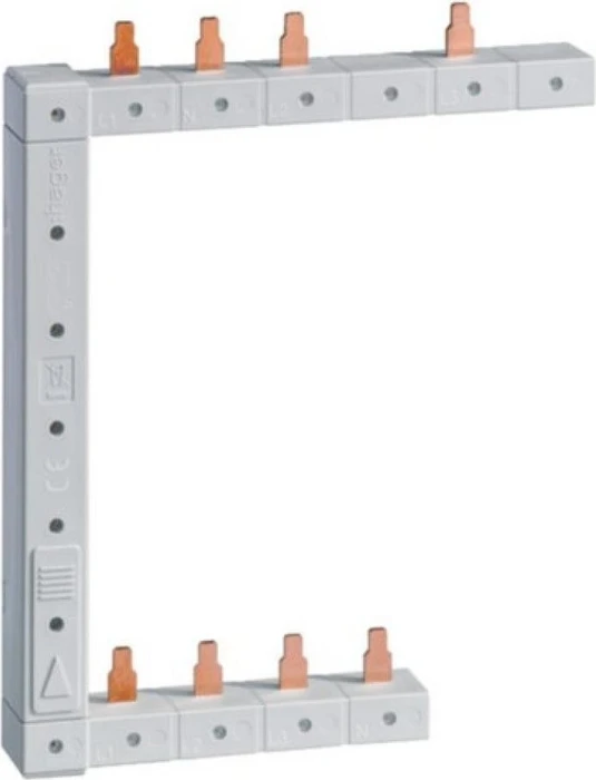 Hager Phasenschiene senkrecht 63A links L1N-L2N-L3N zu L1L2L3N 125mm 2-reihig