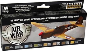 Vallejo Model Air Air War Color Series WWII US Army Air Corps MTO Farbset, 8-tlg.