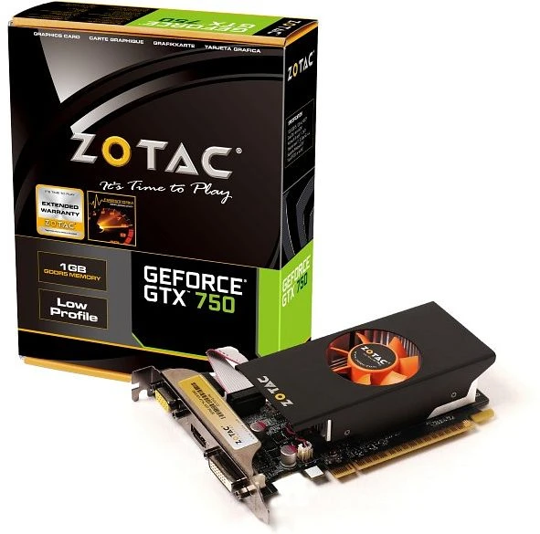Zotac GeForce GTX 750 low profile, 1GB GDDR5, VGA, DVI, HDMI