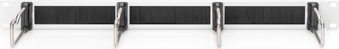 Digitus Kabelrangierpanel mit Stahlbügeln und Bürstenleiste, für 483mm-Schränke, RAL 7035, 1HE