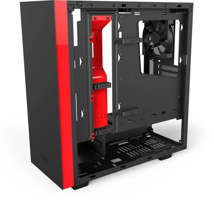 NZXT Source S340 Elite schwarz/rot, Glasfenster