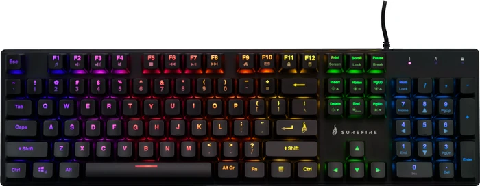 Verbatim SureFire KingPin M2 Gaming Keyboard, LEDs RGB, RED Switches, schwarz, USB, US