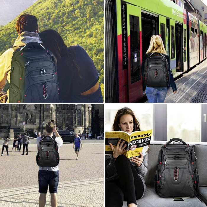 Kroser Notebook Rucksack, passend für maximal: 43,9 cm (17,3"), schwarz