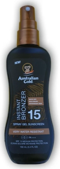 Australian Gold Instant Bronzer Spray Gel LSF15, 100ml