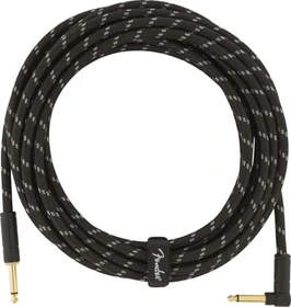 Fender Deluxe Series Instrument Cable Black Tweed Angled 5.5m