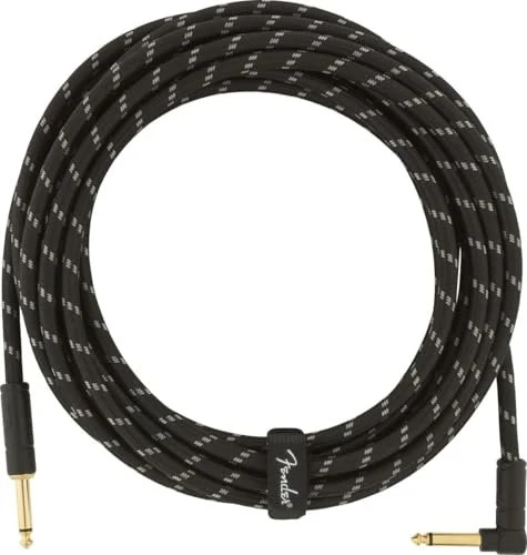 Fender Deluxe Series Instrument Cable Black Tweed Angled 5.5m