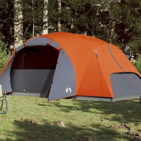 vidaXL 8 Personen Familienzelt grau/orange