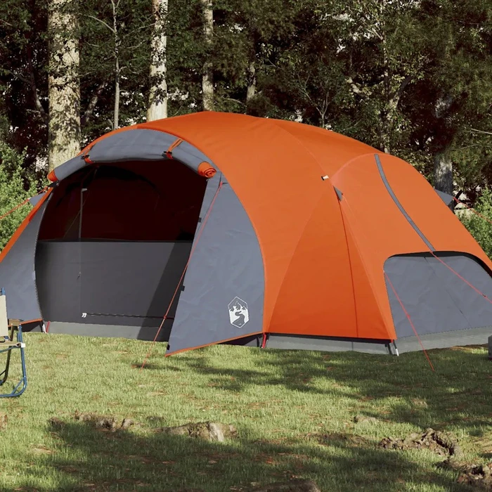 vidaXL 8 Personen Familienzelt grau/orange