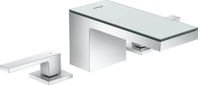Hansgrohe Axor MyEdition 3-Loch Waschbeckenarmatur 70 mit Push-Open Ablaufgarnitur chrom/spiegelglas