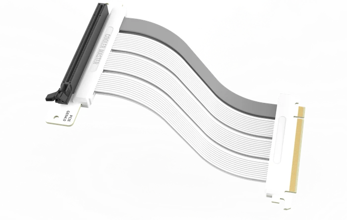 Cooler Master Riser Cable, gewinkelt, PCIe 4.0, 200mm, weiß