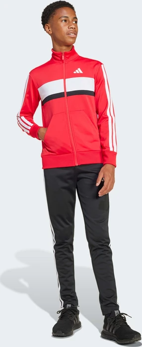 adidas Seasonal Essentials Tiberio 3-Streifen Tricot Trainingsanzug pure ruby/white (Junior)